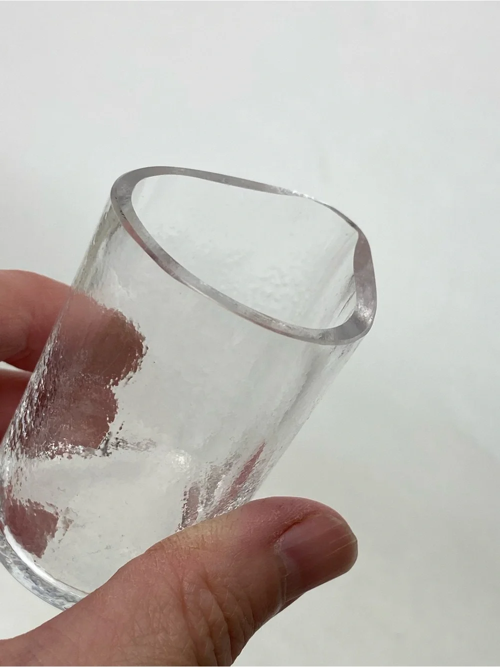 2 Clean Beveled Minimal Small Sauce Condiment Pourers or Shot Glasses ?